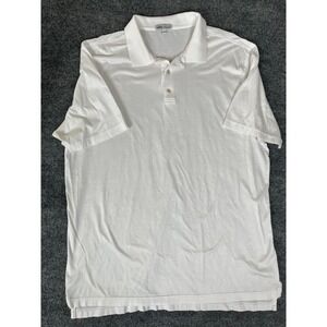 Peter Millar  Polo Shirt Men's Cotton Size XL Solid White Golf Short‎ Sleeve
